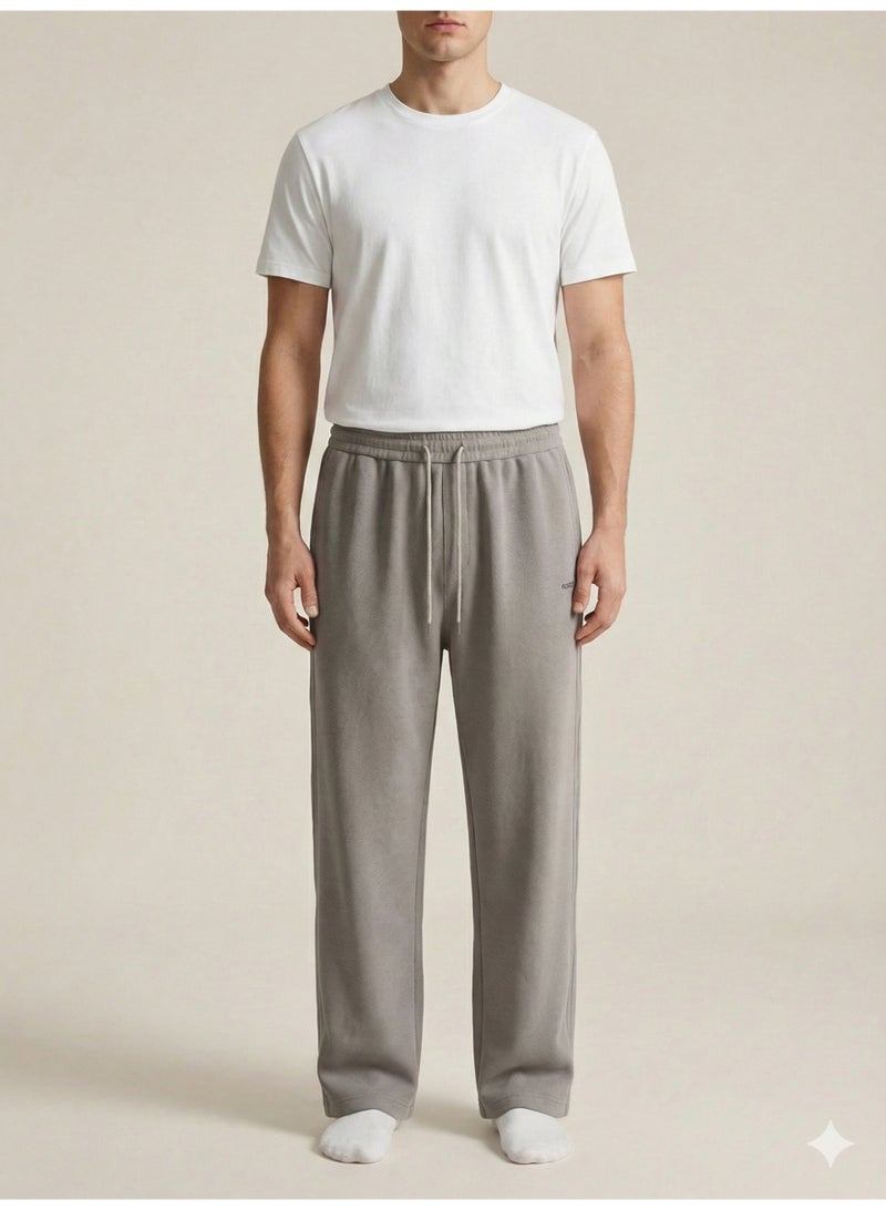 Stone Grey Waffle Joggers Pant - Image 1